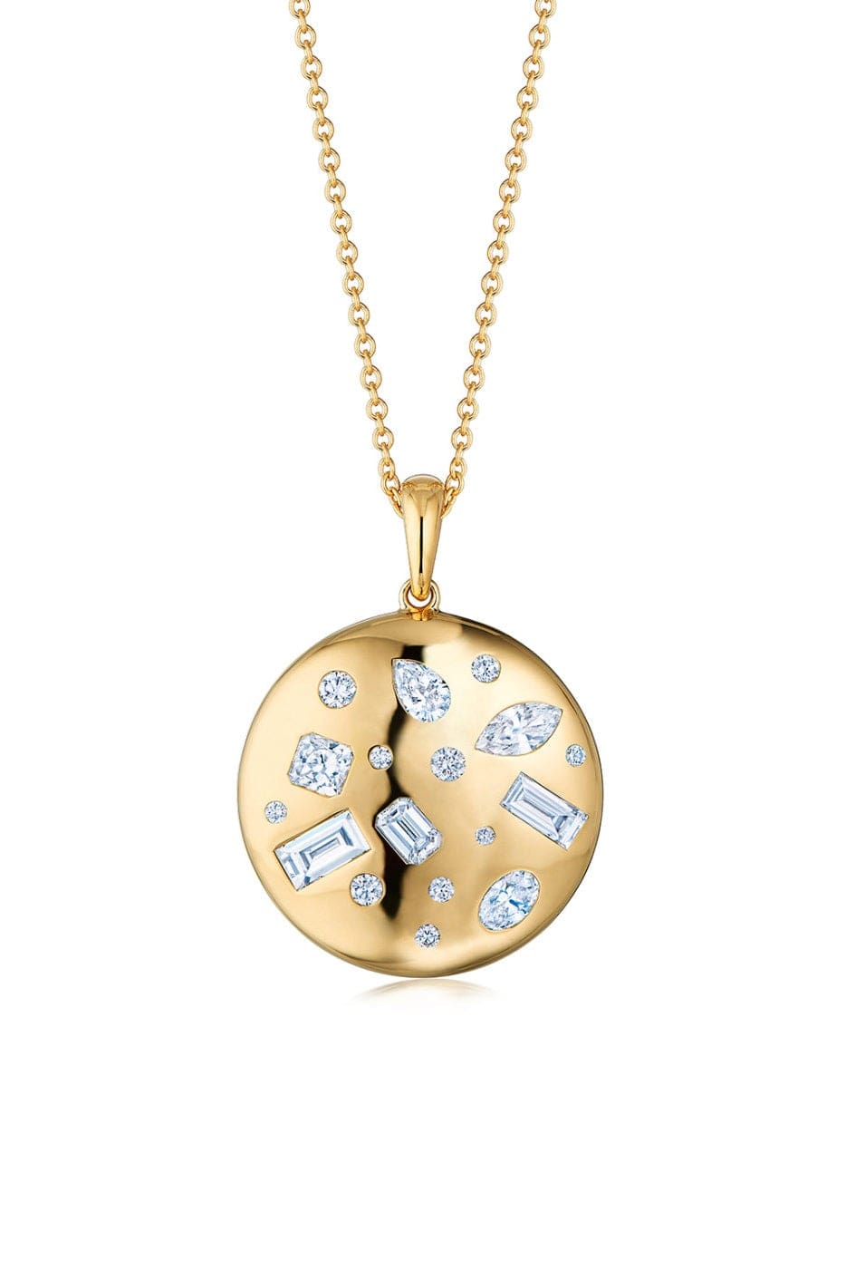 Cobblestone Locket Necklace-YELLOW GOLD-16-JEWELRYFINE JEWELNECKLACE O-KWIAT