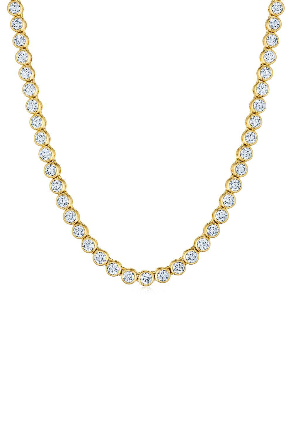 Riviera Bezel Set Diamond Line Necklace-YELLOW GOLD-16-JEWELRYFINE JEWELNECKLACE O-KWIAT