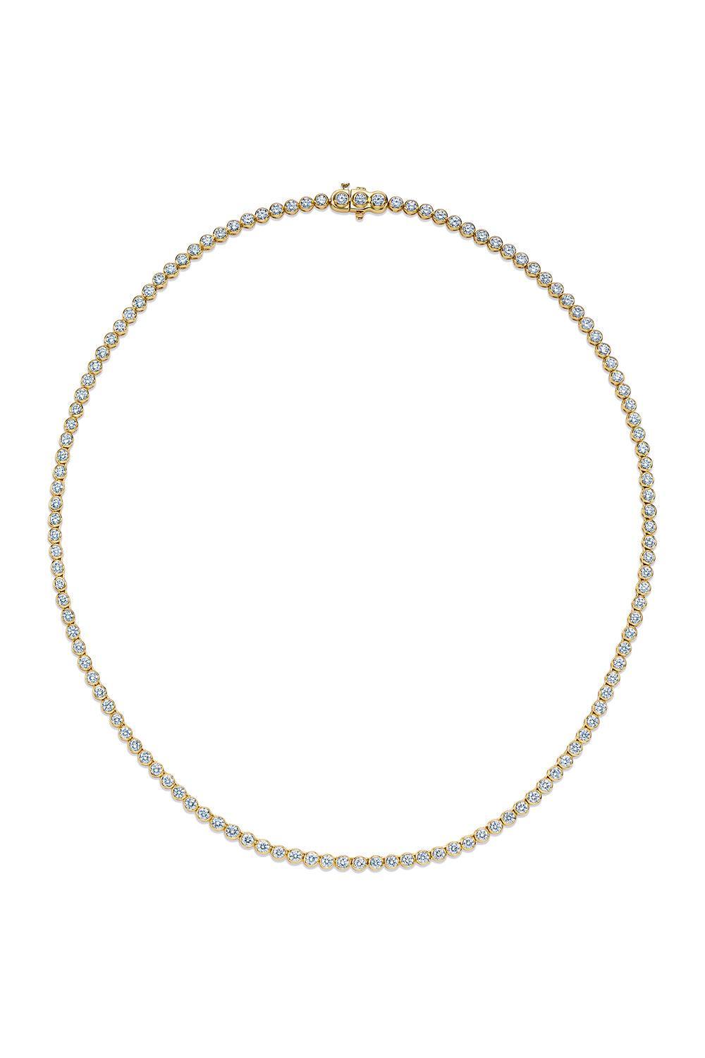 Riviera Bezel Set Diamond Line Necklace-YELLOW GOLD-16-JEWELRYFINE JEWELNECKLACE O-KWIAT