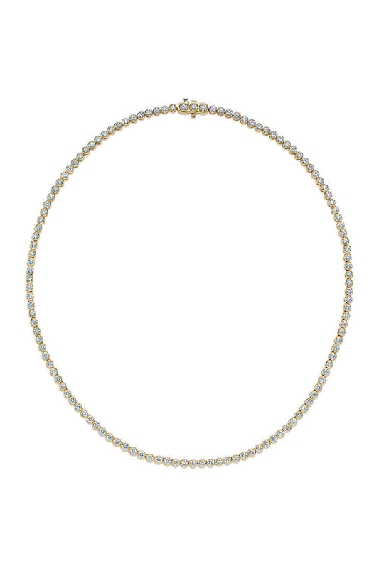 Riviera Bezel Set Diamond Line Necklace-YELLOW GOLD-16-JEWELRYFINE JEWELNECKLACE O-KWIAT
