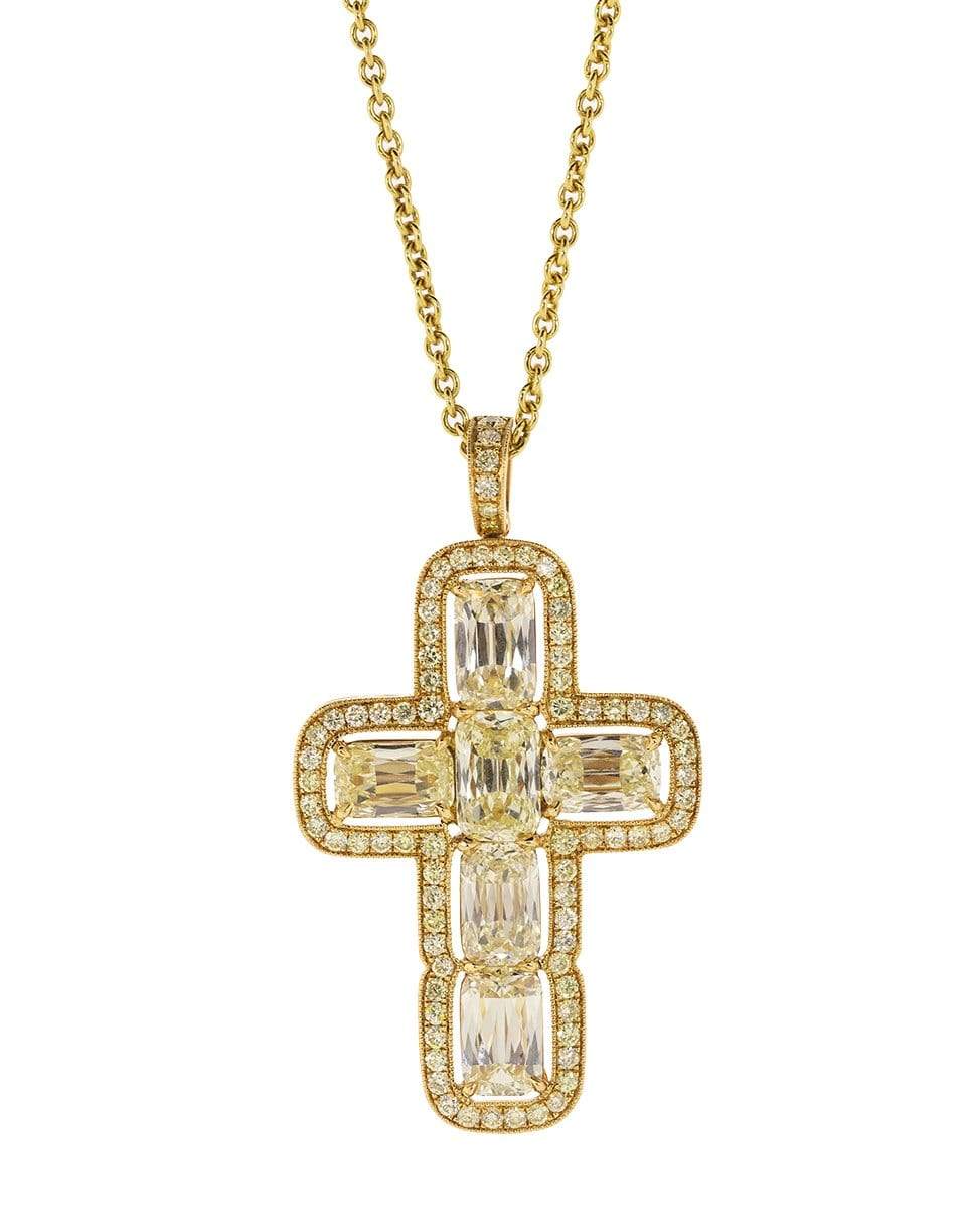 KWIAT-Ashoka Yellow Diamond Cross-YELLOW GOLD