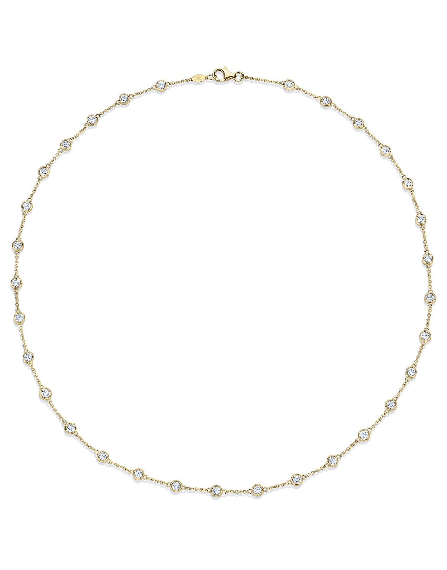 KWIAT-Bezel Set Diamond String Necklace-YELLOW GOLD