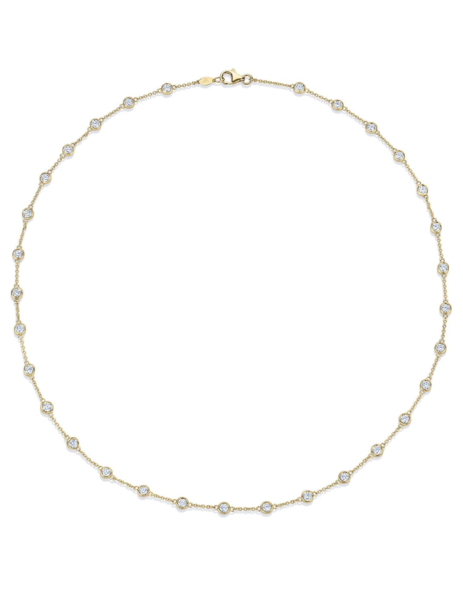 KWIAT-Bezel Set Diamond String Necklace-YELLOW GOLD