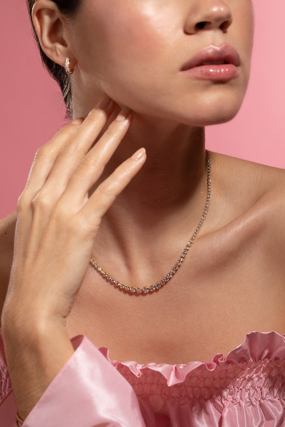 KWIAT-Bezel Set Riviera Necklace-YELLOW GOLD