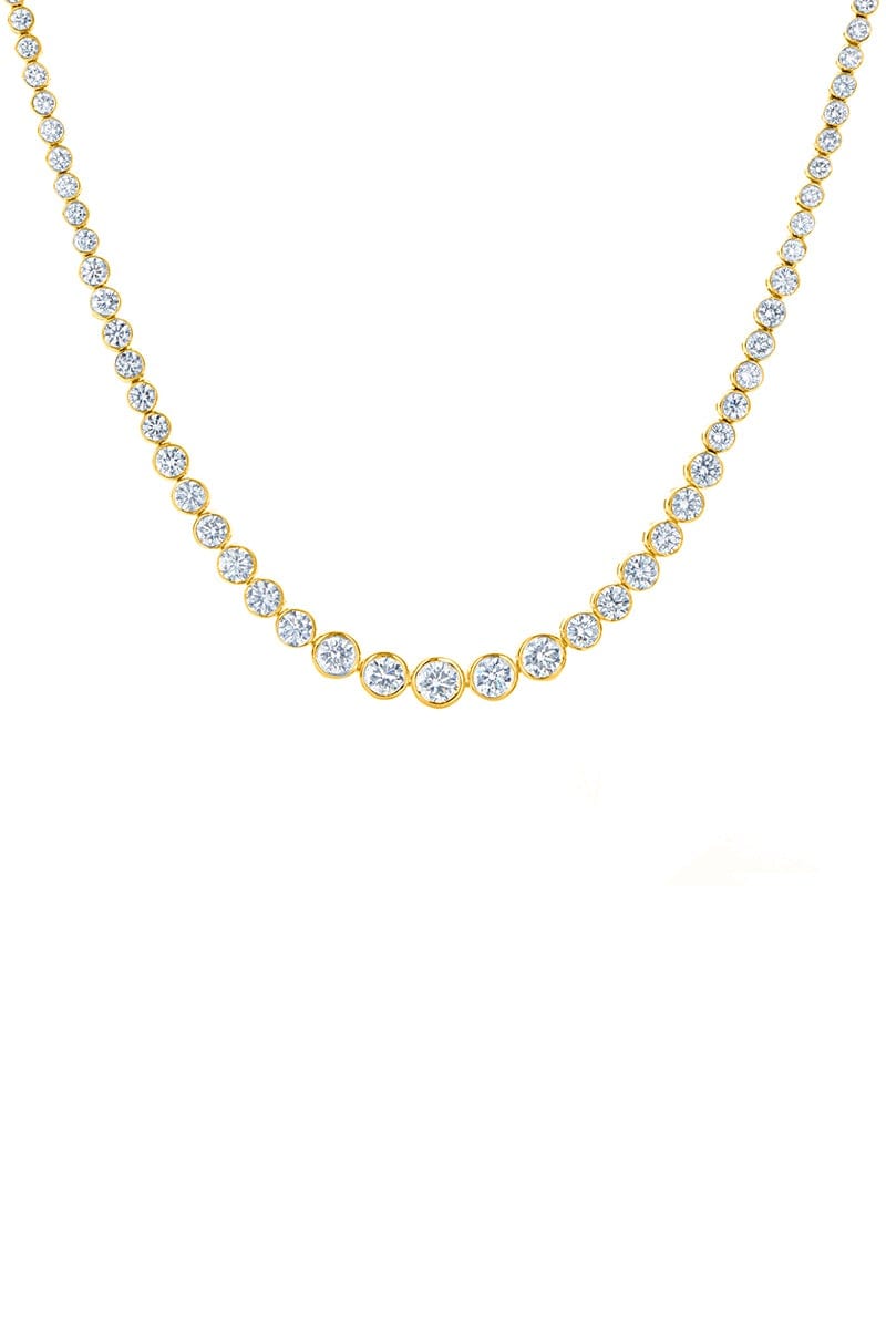KWIAT-Bezel Set Riviera Necklace-YELLOW GOLD