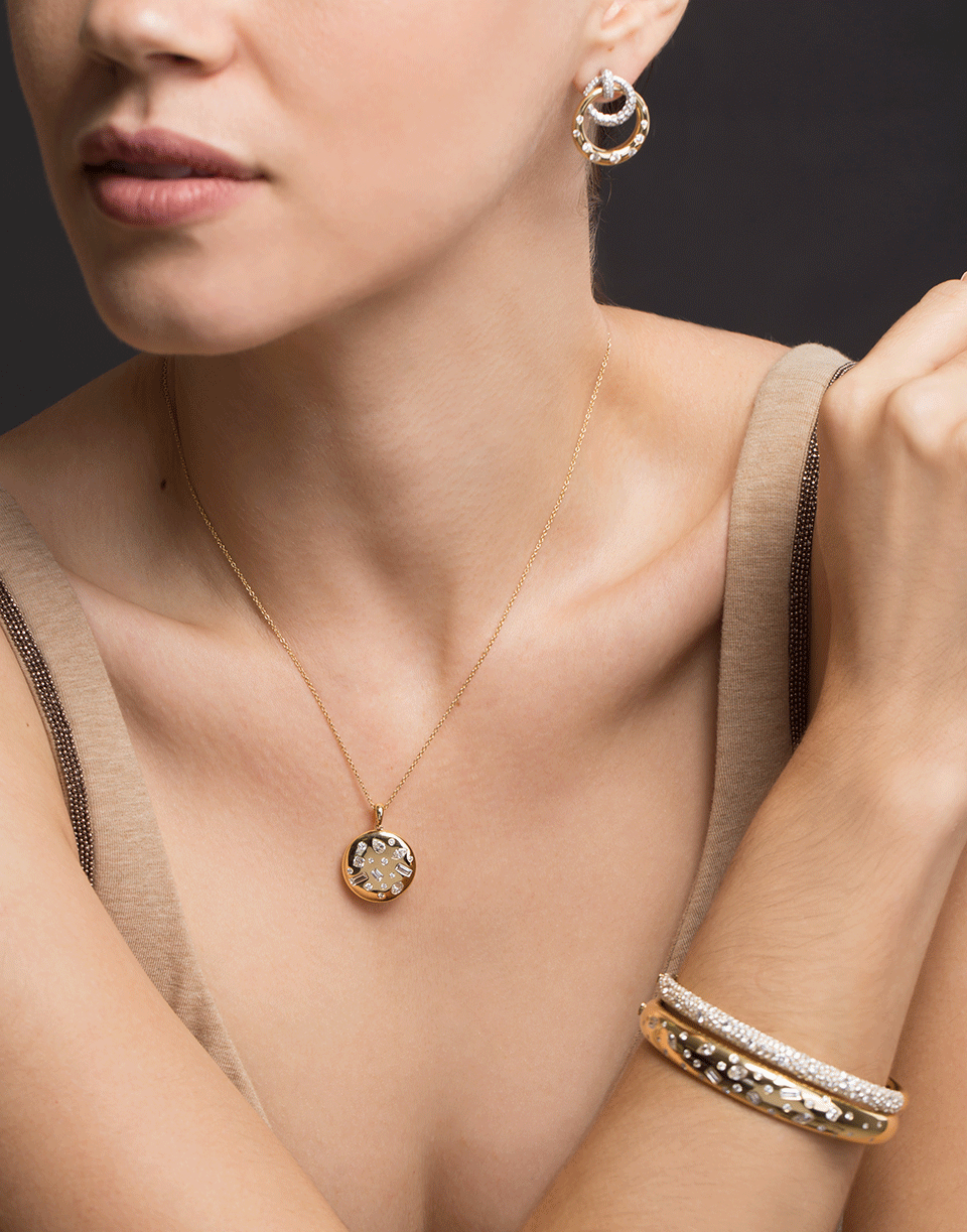 KWIAT-Diamond Cobblestone Pendant Necklace-YELLOW GOLD
