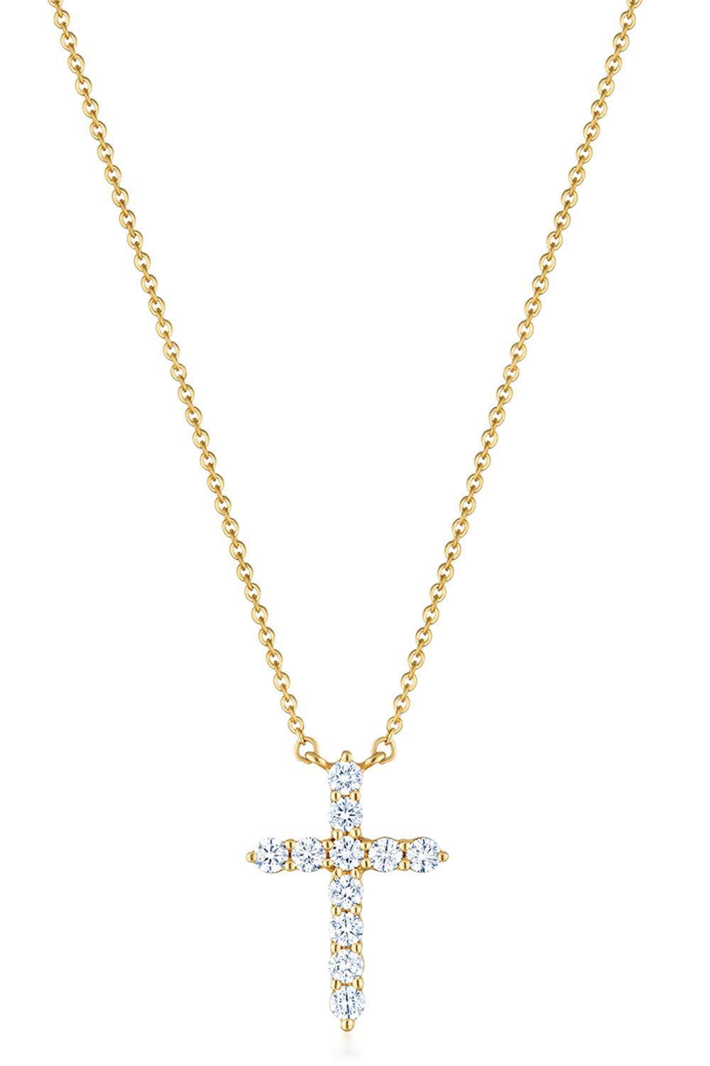  Diamond Cross Pendant Necklace - 2.0ctw - Yellow Gold-YELLOW GOLD-JEWELRYFINE JEWELNECKLACE O-KWIAT 
