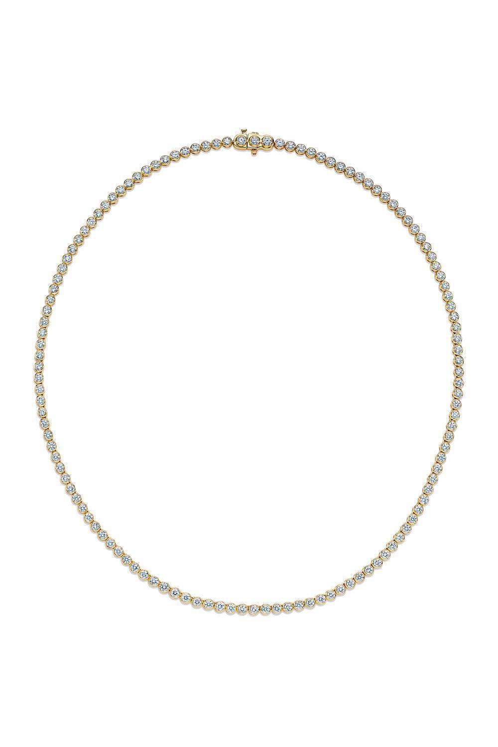 Riviera Bezel Set Diamond Line Necklace - 8.71ct