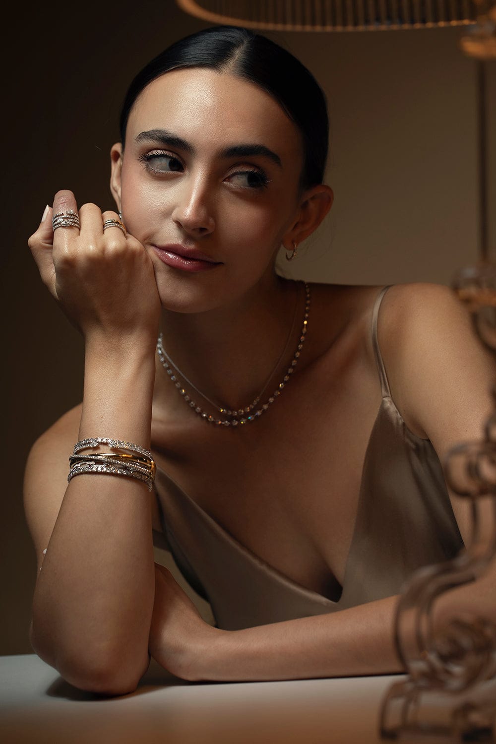 KWIAT-Starry Night Demi Riviera Necklace-YELLOW GOLD