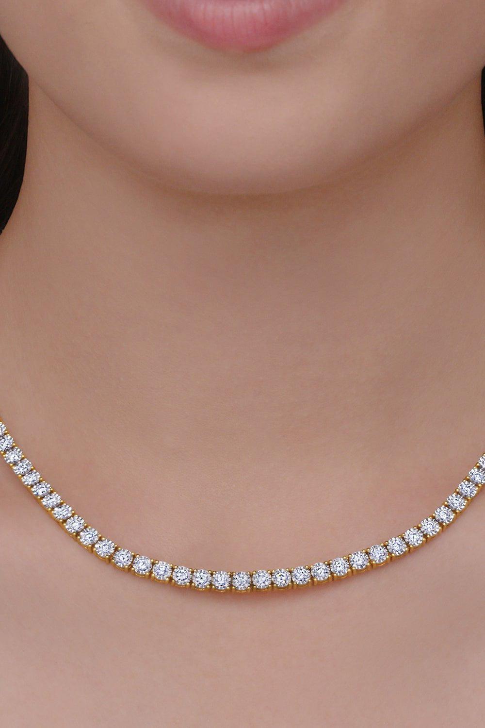 KWIAT-Sunburst Diamond Line Necklace-YELLOW GOLD
