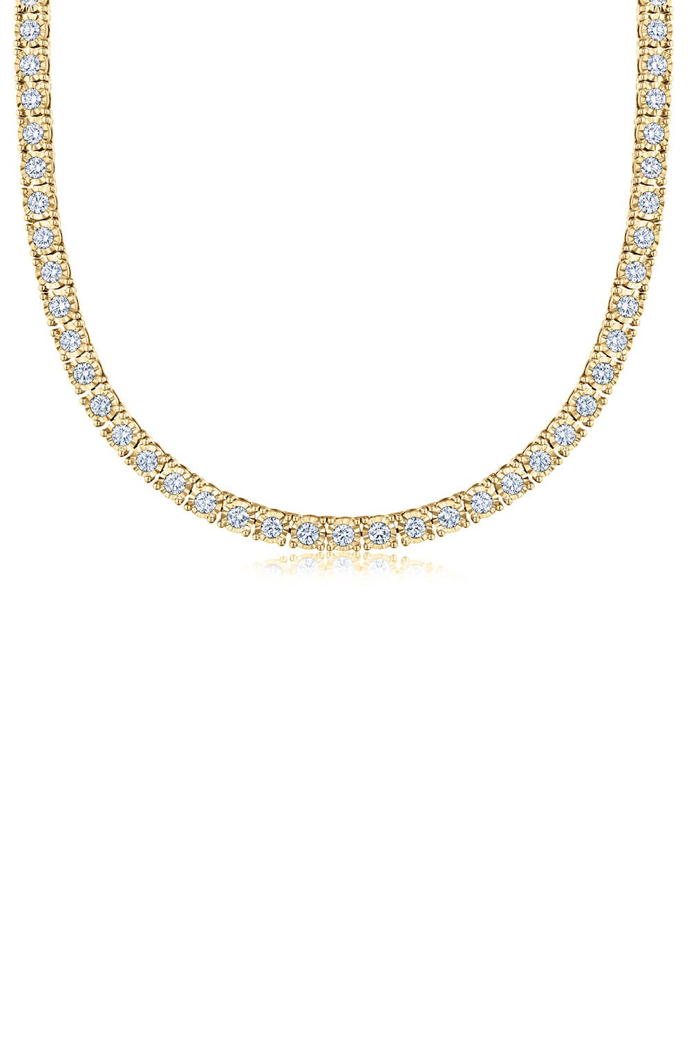 KWIAT-Sunburst Diamond Line Necklace-YELLOW GOLD