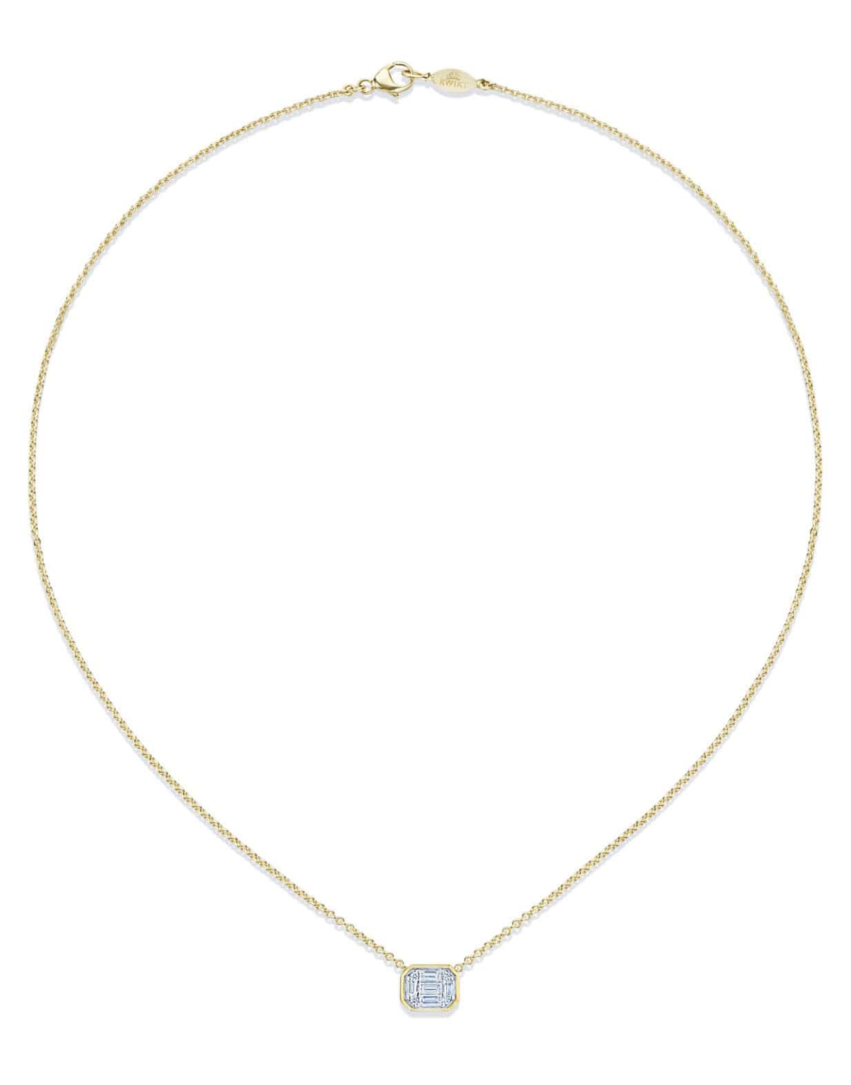 KWIAT-Sunburst Diamond Pendant Necklace-YELLOW GOLD