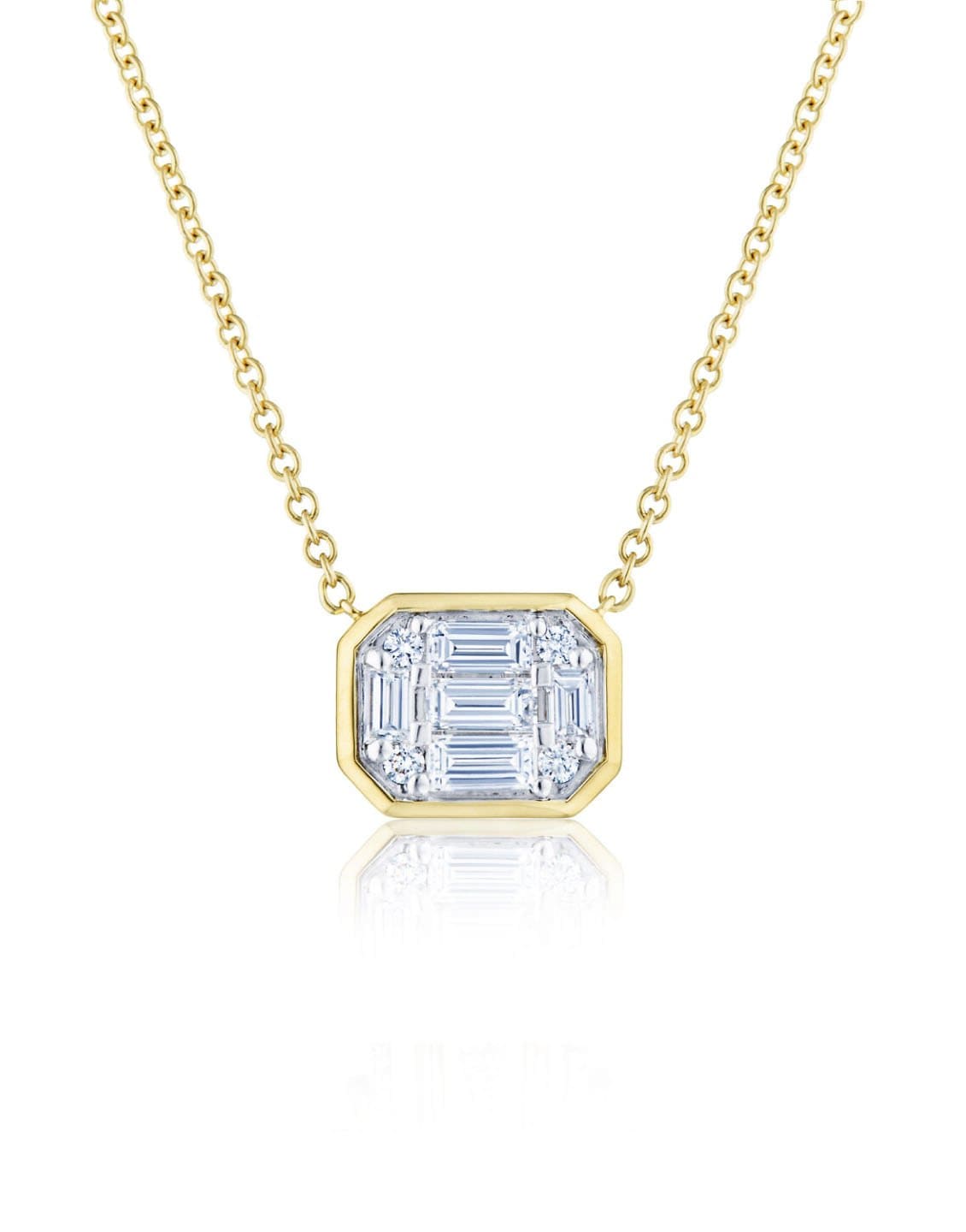 KWIAT-Sunburst Diamond Pendant Necklace-YELLOW GOLD