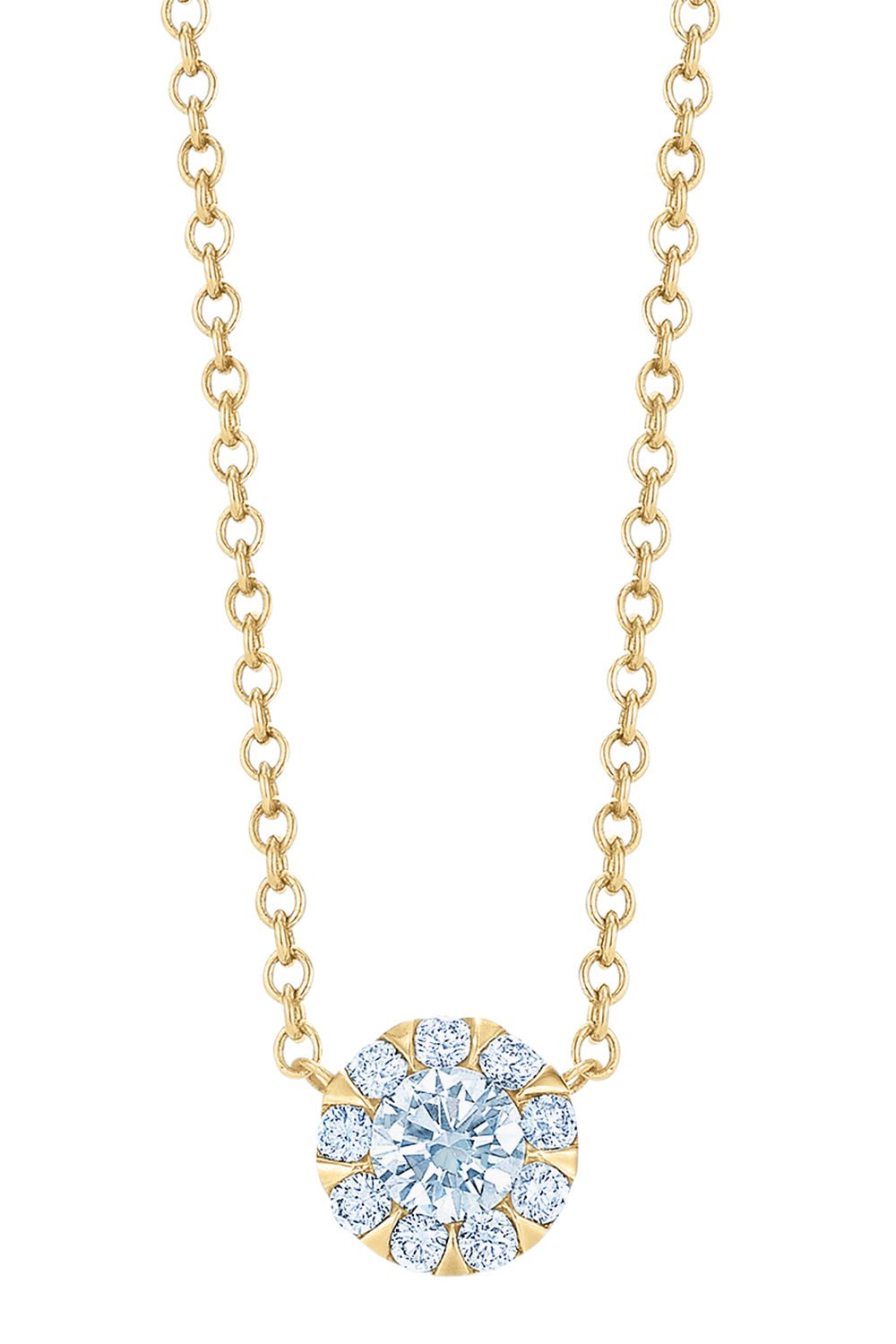 KWIAT-Sunburst Diamond Solitaire Pendant-YELLOW GOLD