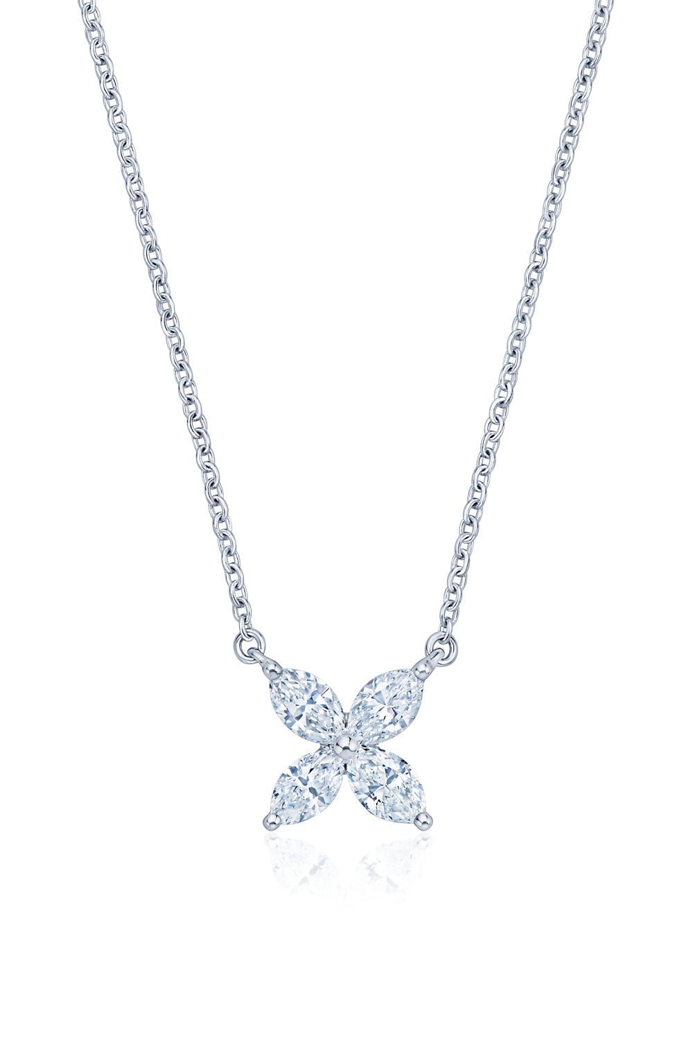 KWIAT-Sunburst X Pendant Necklace-WHITE GOLD