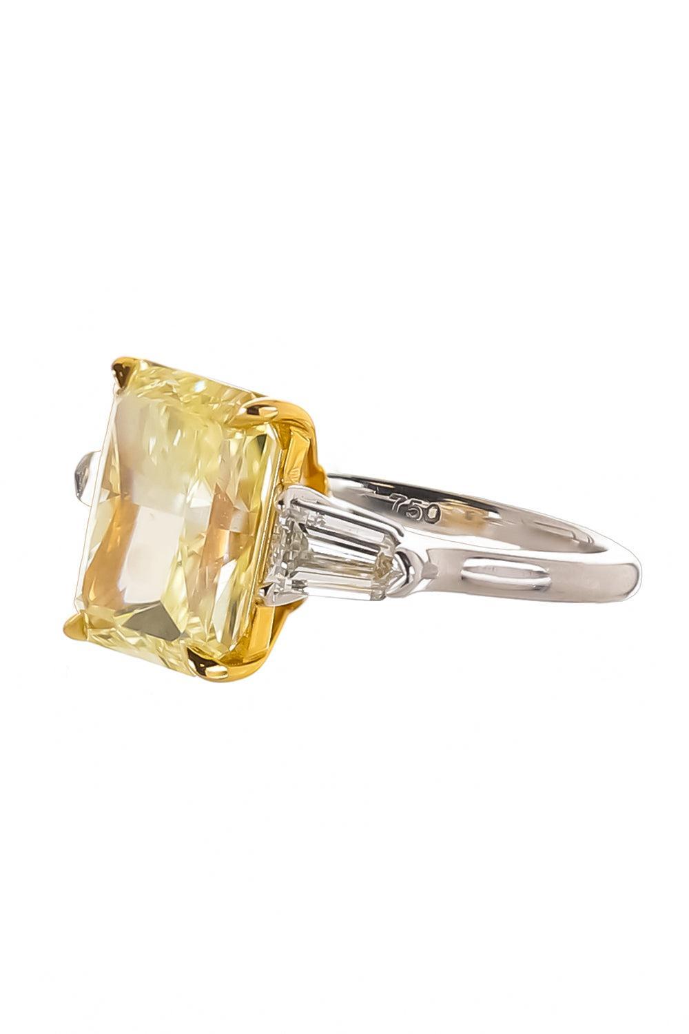 Yellow Diamond Radiant Bullet Ring-PLATINUM-5.5-JEWELRYFINE JEWELRING-KWIAT