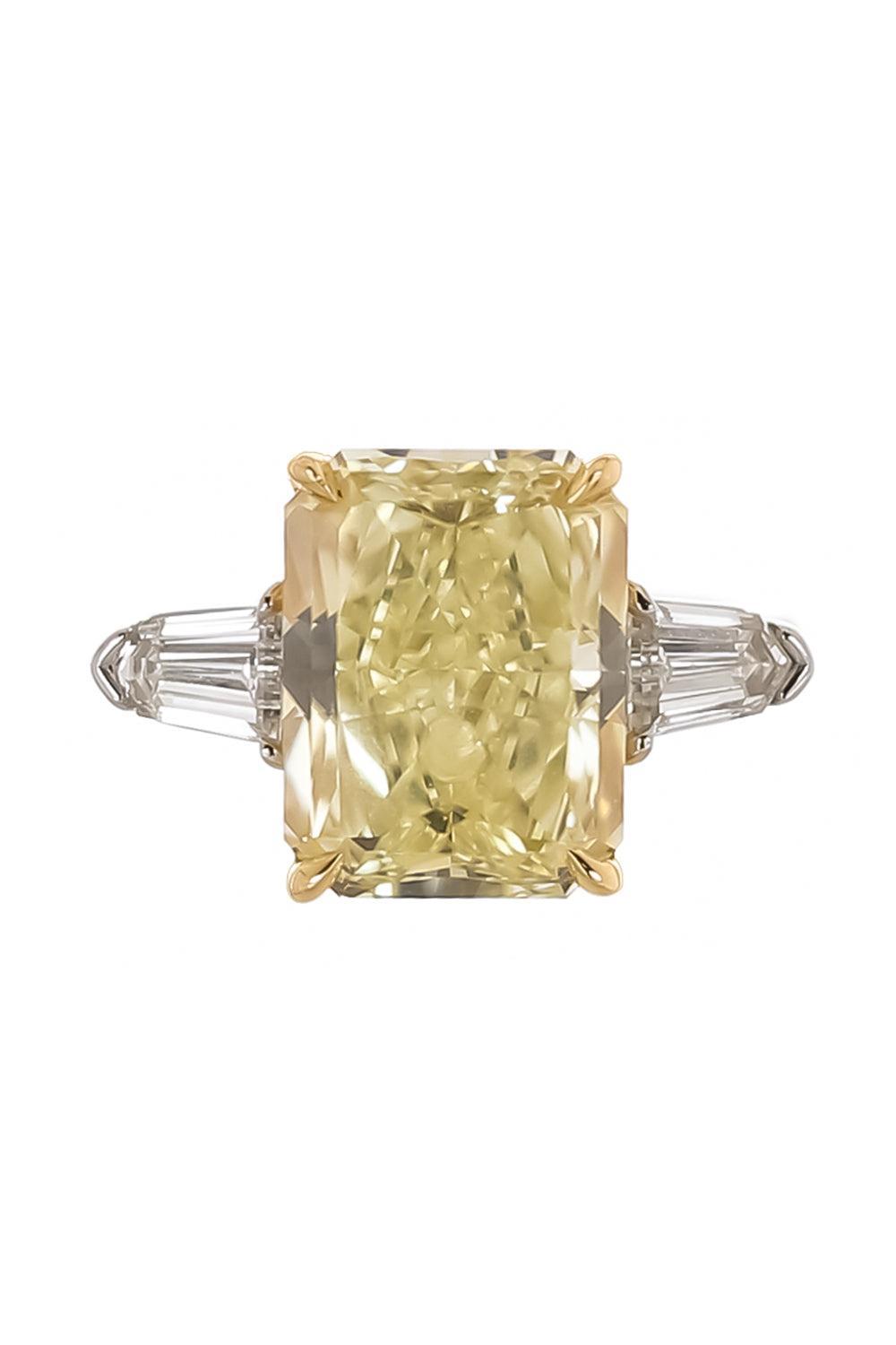 Yellow Diamond Radiant Bullet Ring-PLATINUM-5.5-JEWELRYFINE JEWELRING-KWIAT