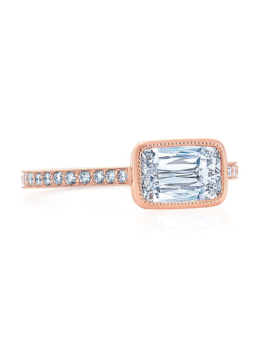 KWIAT-Ashoka Diamond East-West Set Ring-ROSE GOLD