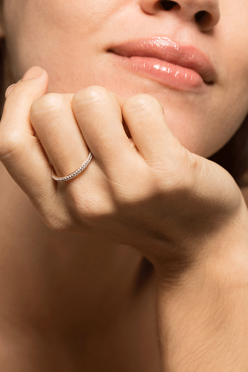 KWIAT-Cobblestone Diamond Pave Band Ring-ROSE GOLD