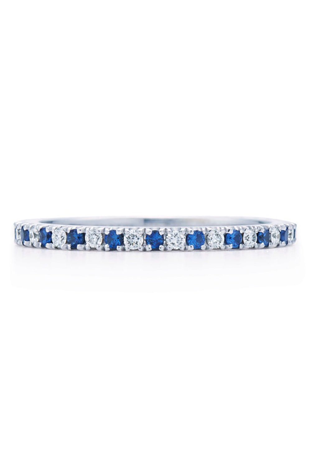 KWIAT-Slim Diamond Blue Sapphire Ring-WHITE GOLD