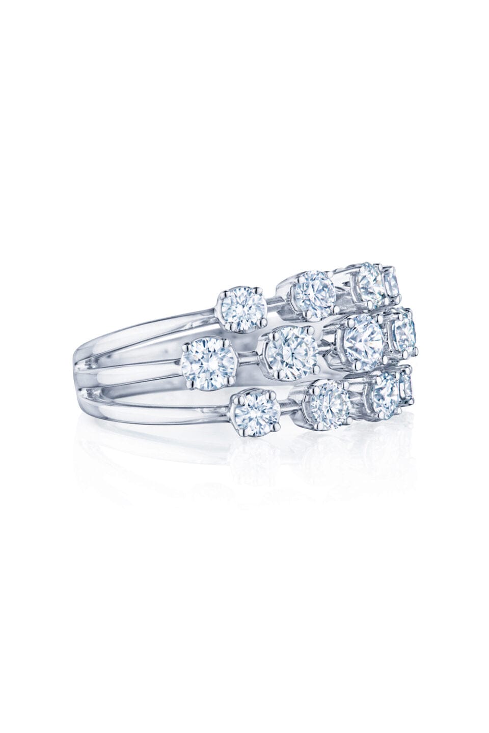 KWIAT-3 Row Starry Night Ring-WHITE GOLD
