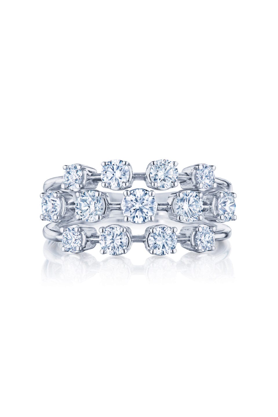 KWIAT-3 Row Starry Night Ring-WHITE GOLD