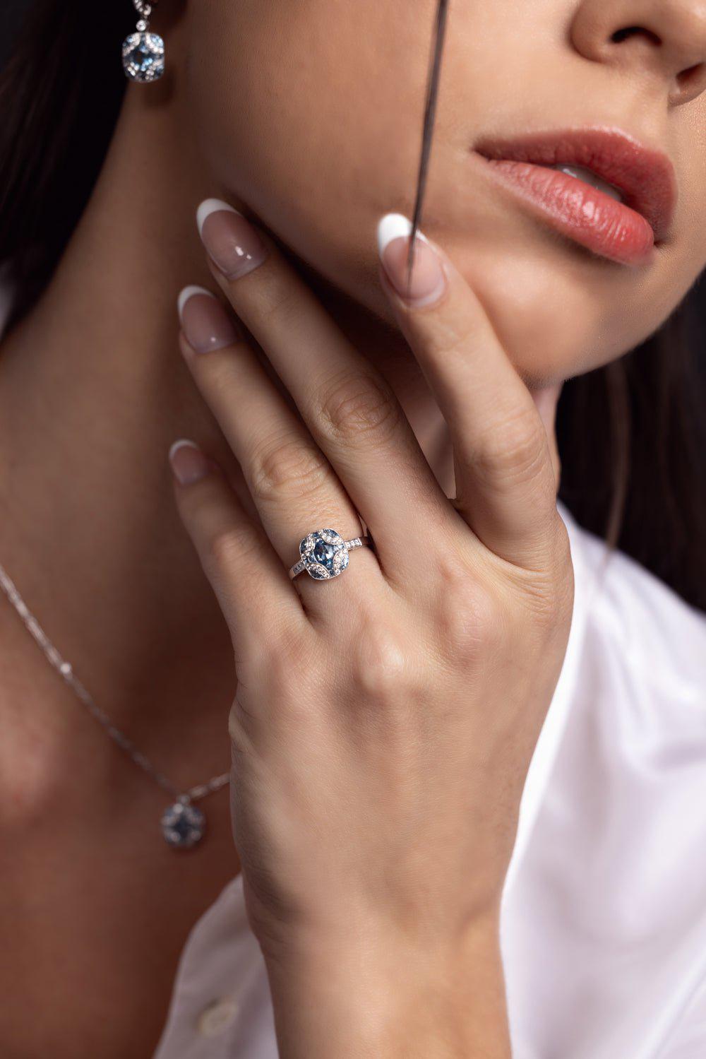 KWIAT-Argyle Aquamarine Diamond Ring-WHITE GOLD