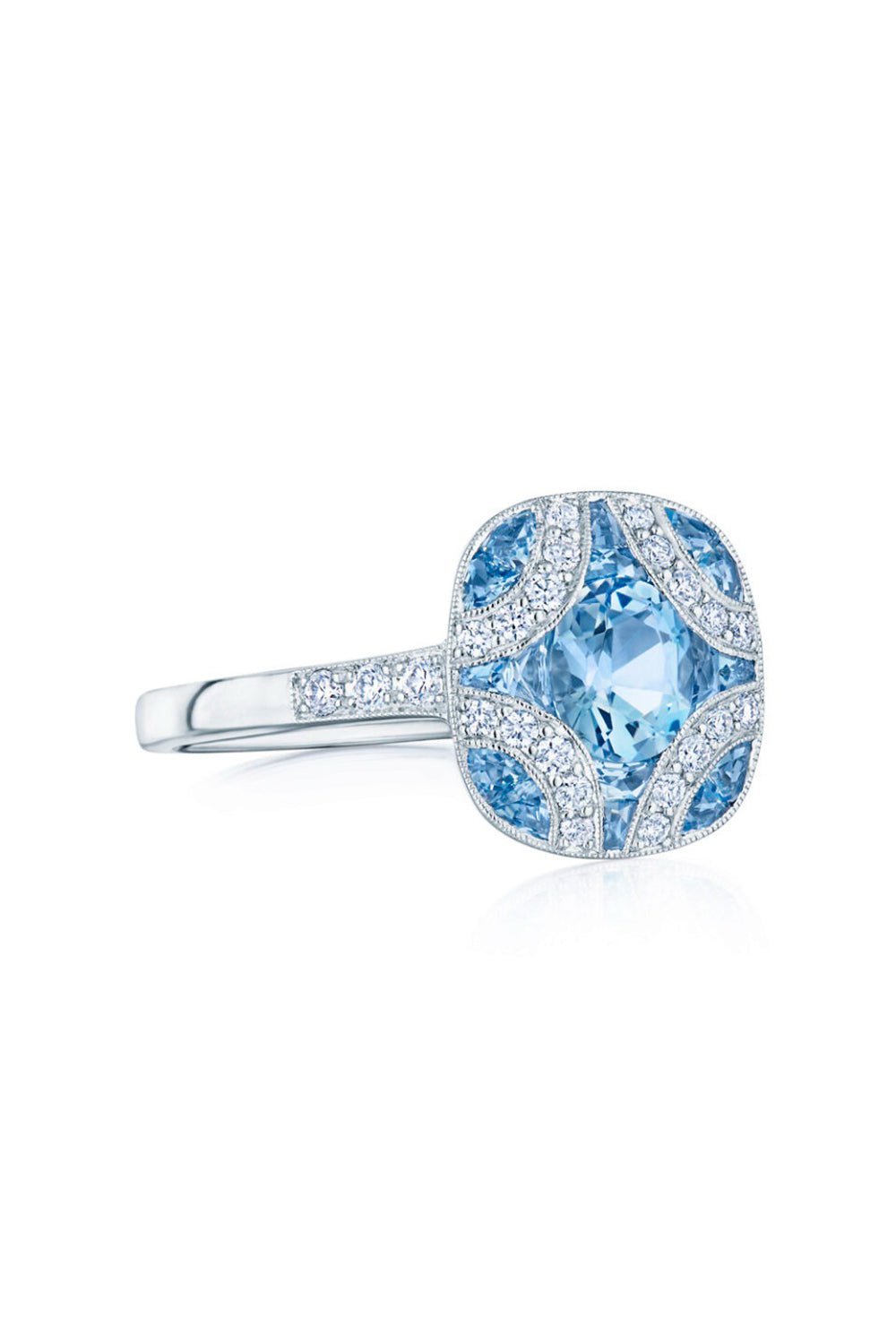 KWIAT-Argyle Aquamarine Diamond Ring-WHITE GOLD