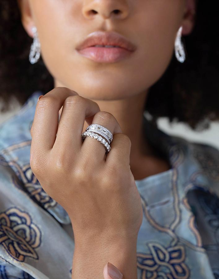 KWIAT-Ashoka and Round Diamond Eternity Band-WHITE GOLD
