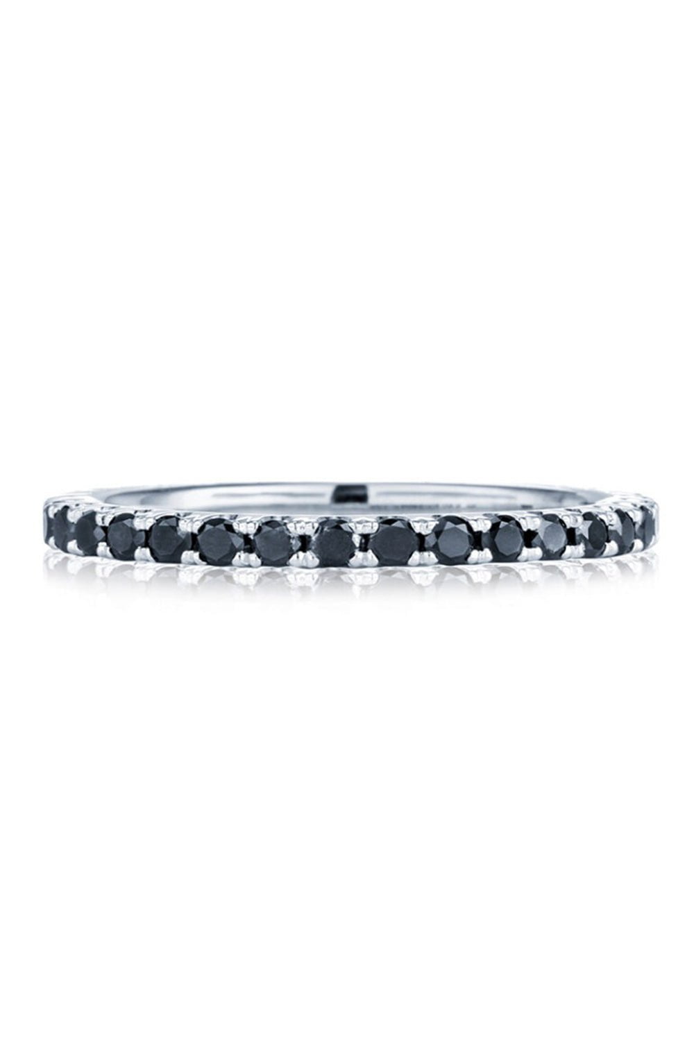 KWIAT-Black Diamond Stackable Slim Ring-WHITE GOLD
