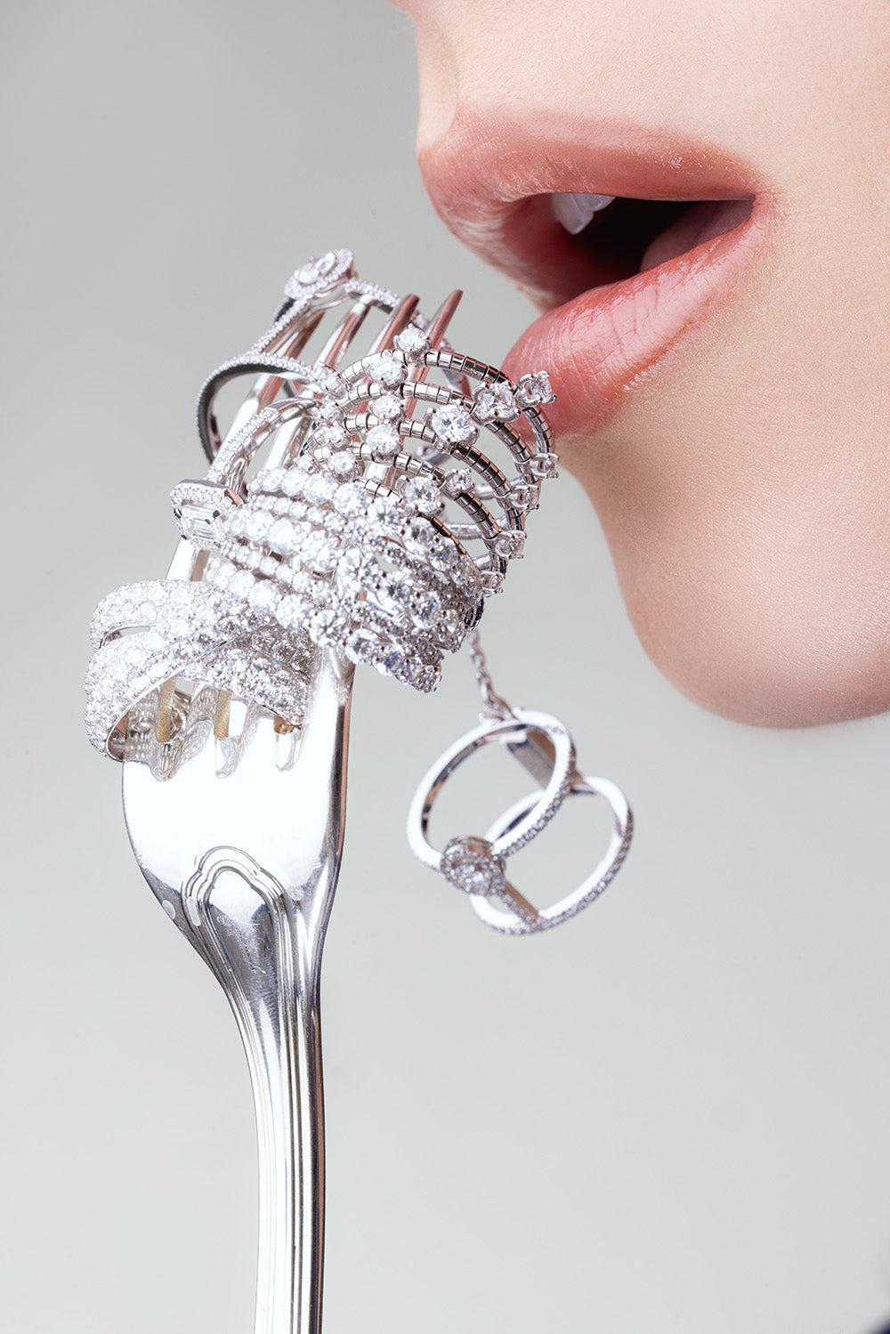 Three Row Moonlight Diamond Crossover Ring-WHITE GOLD-6-JEWELRYFINE JEWELRING-KWIAT