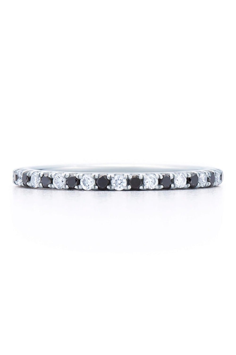KWIAT-White Black Diamond Stackable Slim Ring-WHITE GOLD