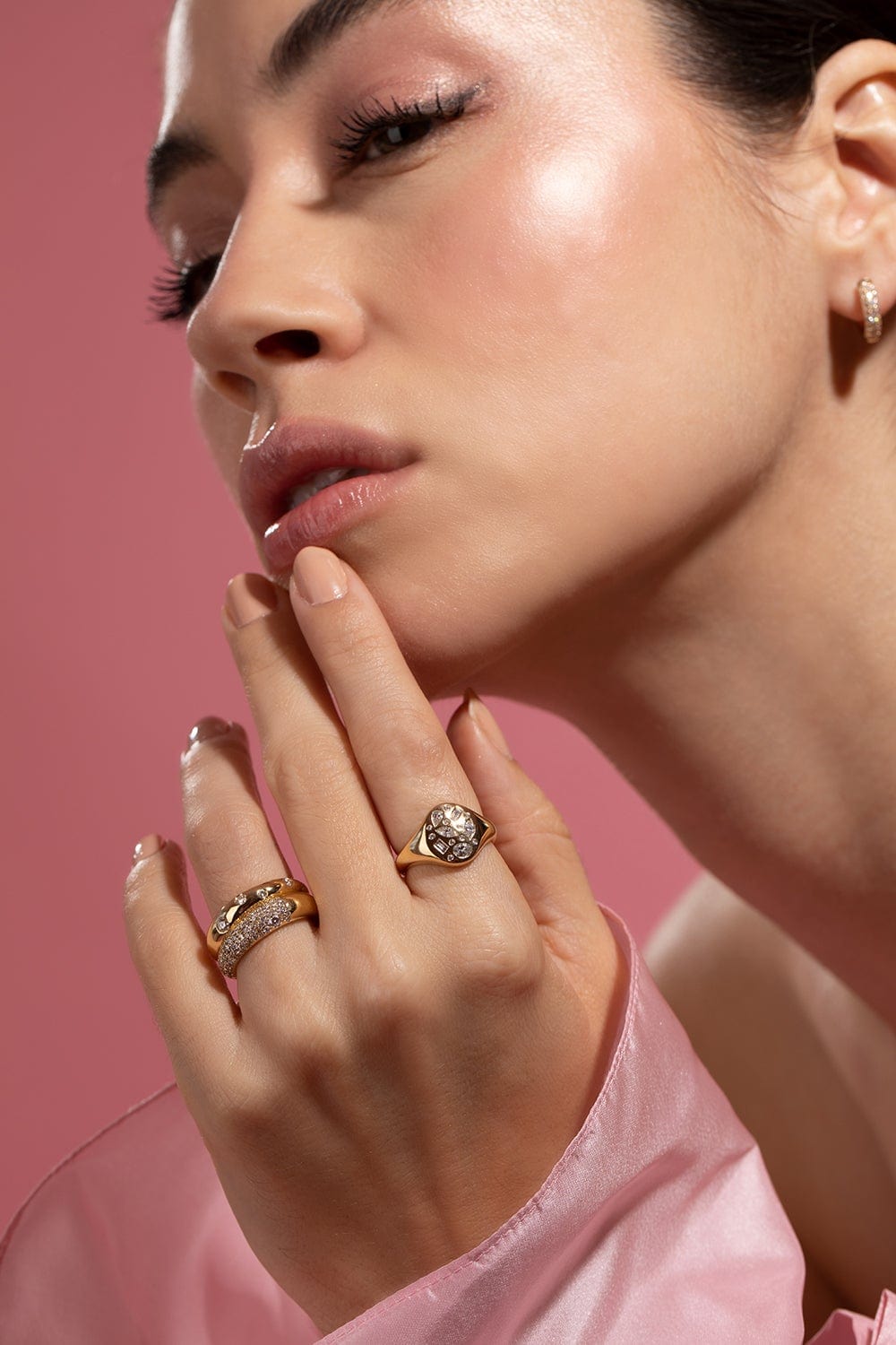 KWIAT-Cobblestone Small Signet Ring-YELLOW GOLD