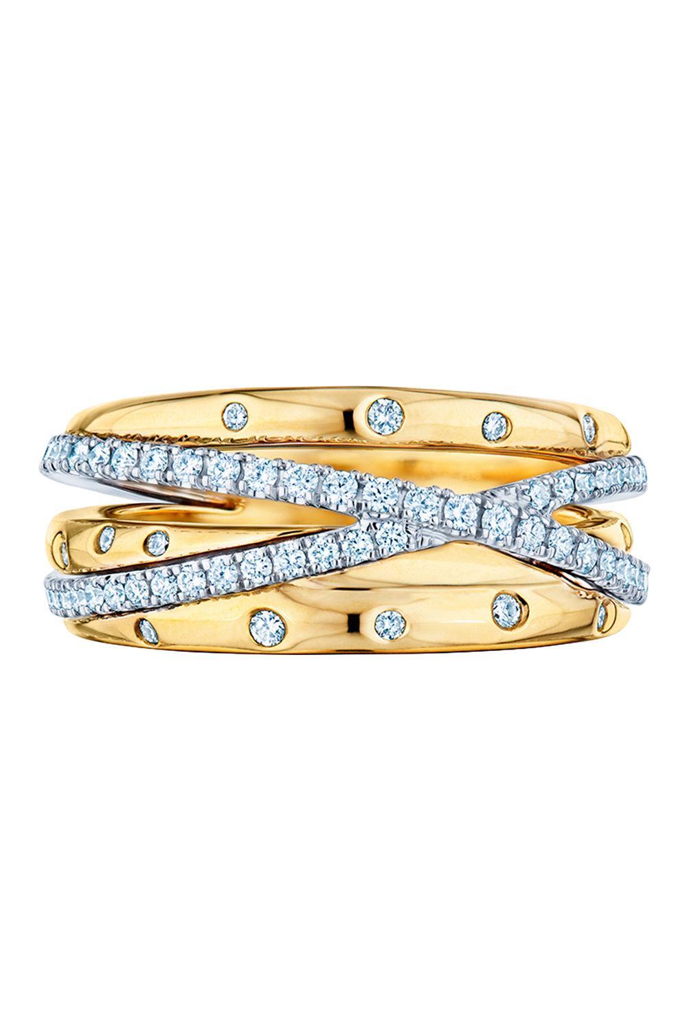 Diamond Orbit Crossover Ring-YELLOW GOLD-6-JEWELRYFINE JEWELRING-KWIAT