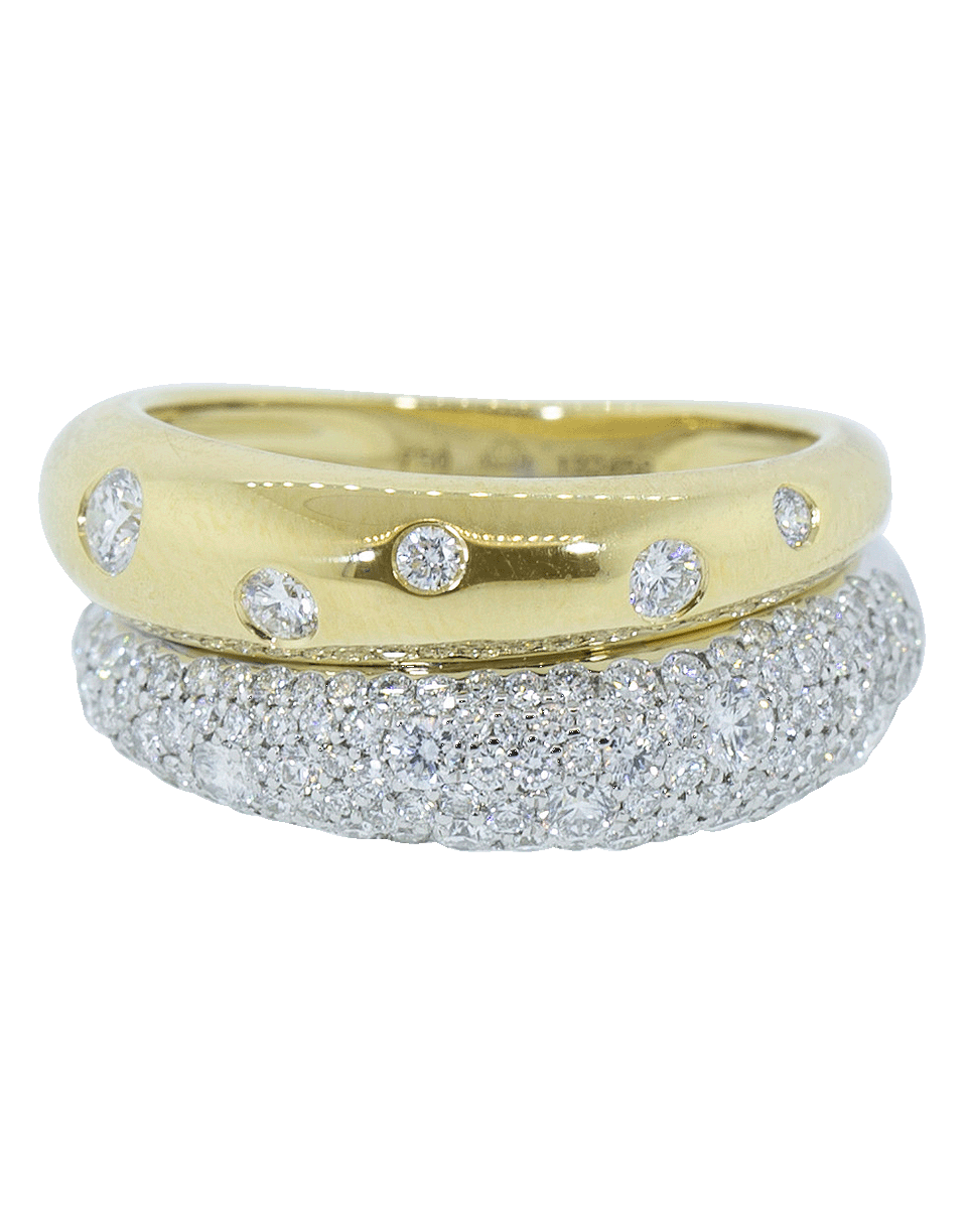 KWIAT-Double Cobblestone Diamond Ring-YELLOW GOLD