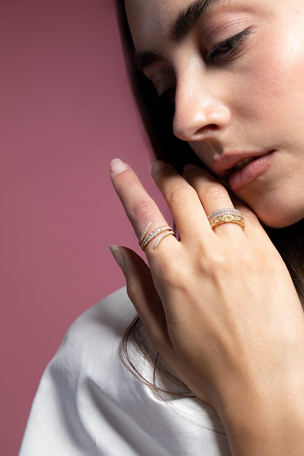 KWIAT-Diamond Vine Wrap Ring-YELLOW GOLD