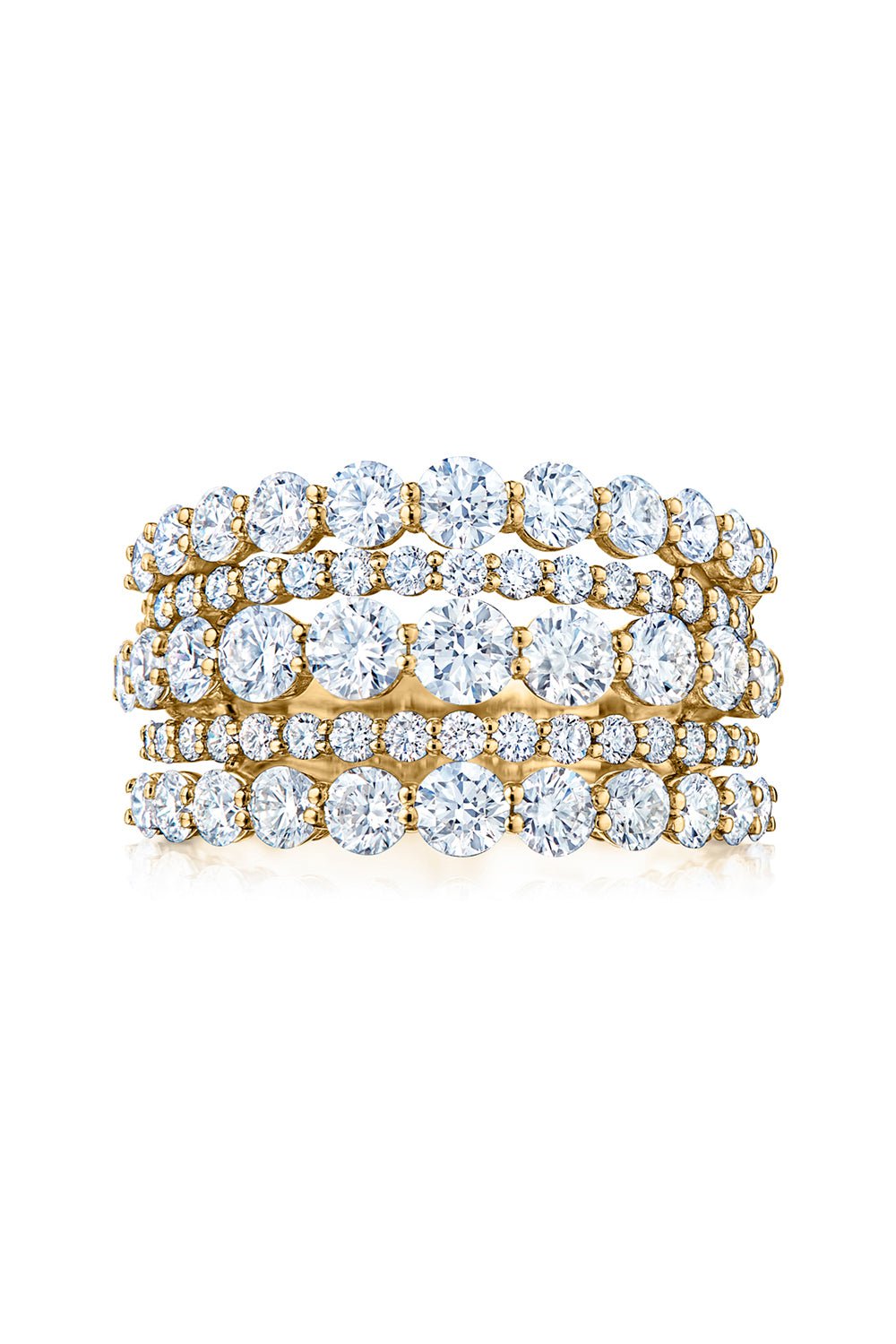 KWIAT-Lyric 5 Row Diamond Ring-YELLOW GOLD