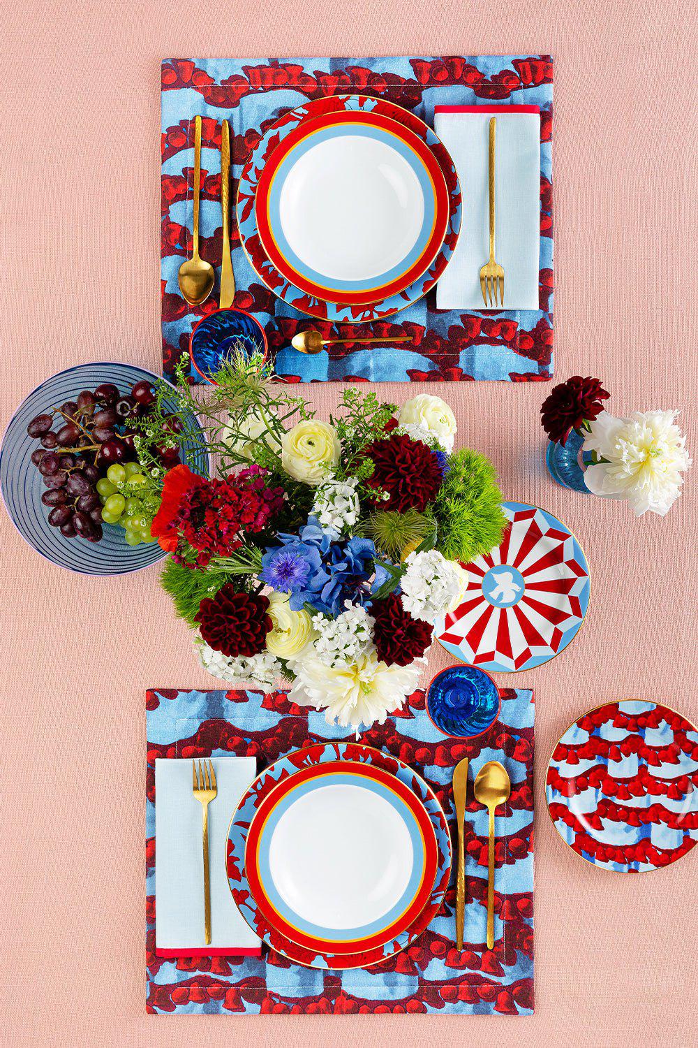 LA DOUBLEJ-Soup and Dinner Plates Set Of 2 - Rainbow Azzurro-AZZURRO
