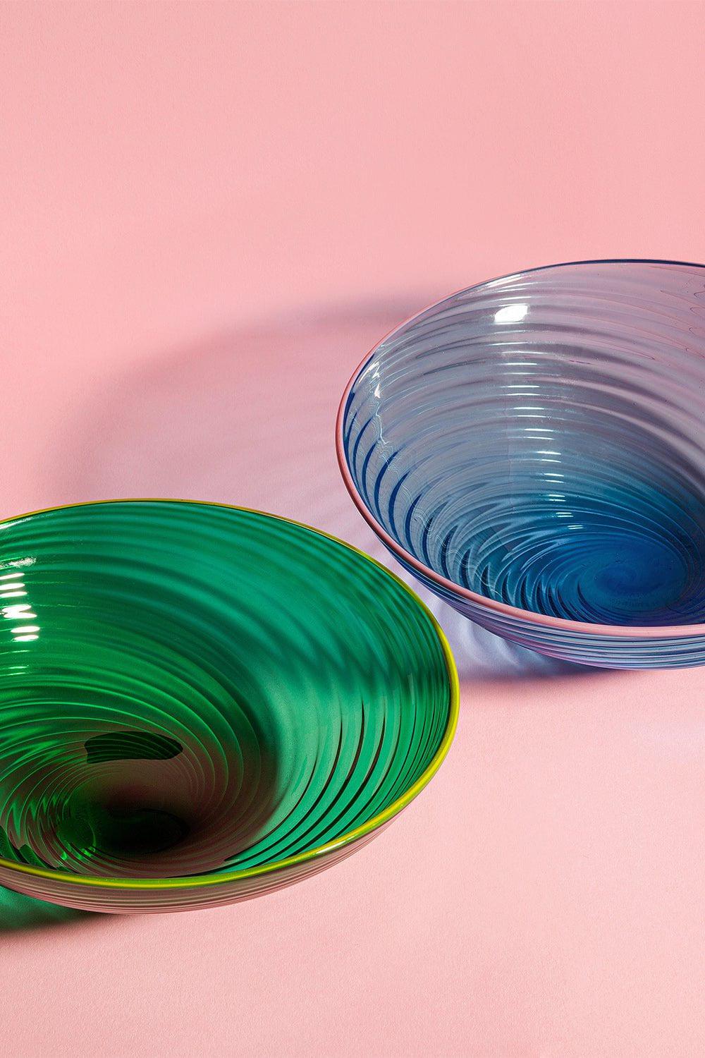 LA DOUBLEJ-Murano Glass Bowl - Blue-BLUE