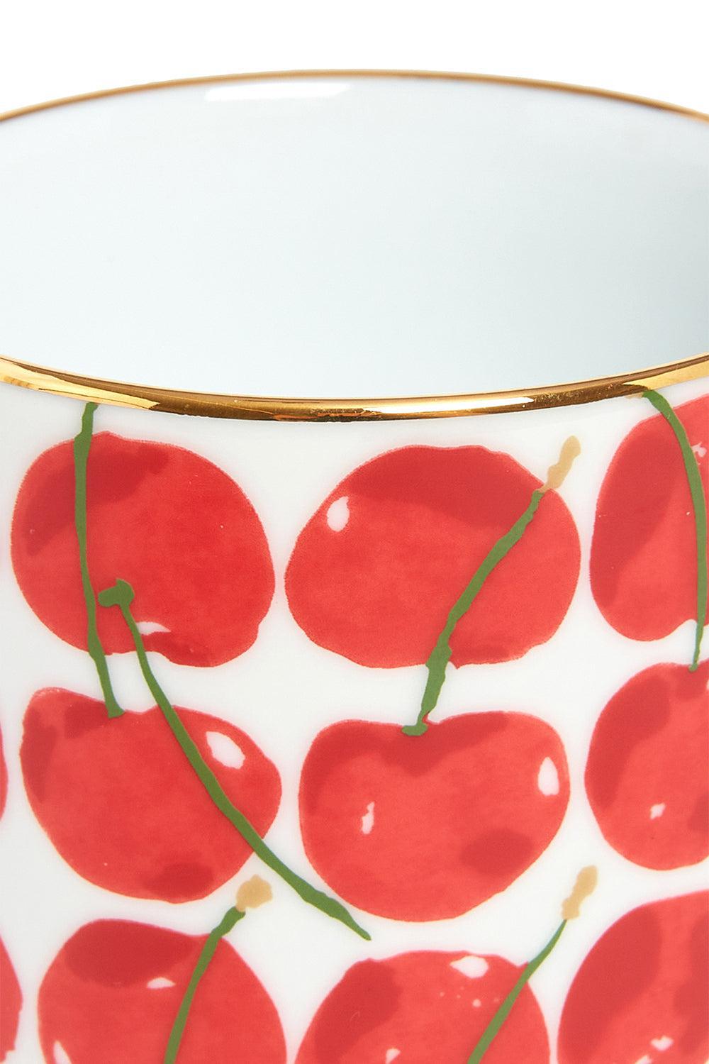 LA DOUBLEJ-Decorative Cup - Cherries Ivory-CHERRIES