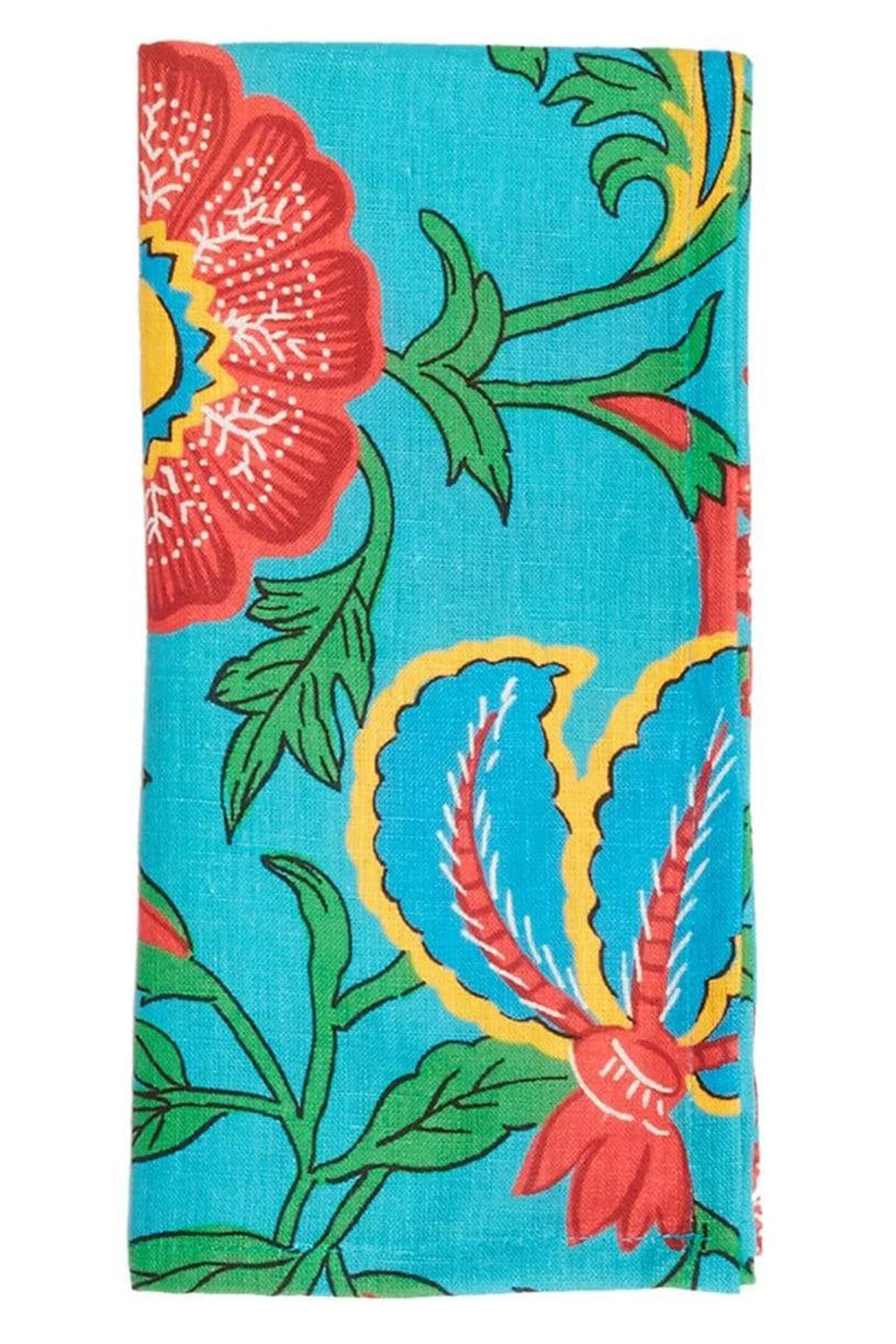 LA DOUBLEJ-Large Napkins Set Of 6 - Dragon Flower Turchese-DRAGNFL