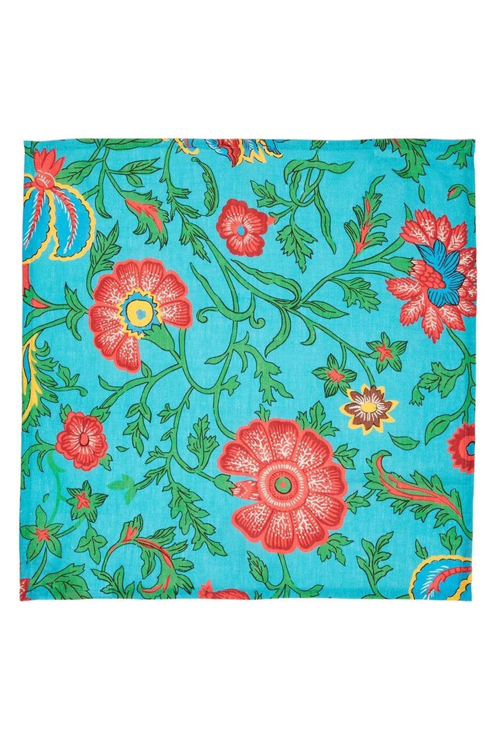 LA DOUBLEJ-Large Napkins Set Of 6 - Dragon Flower Turchese-DRAGNFL