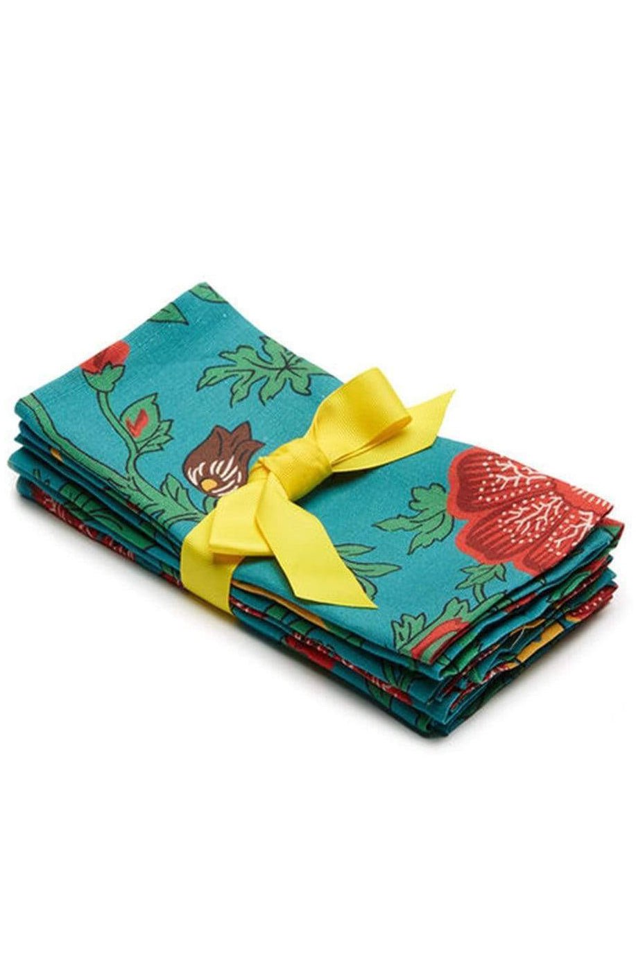 LA DOUBLEJ-Large Napkins Set Of 6 - Dragon Flower Turchese-DRAGNFL