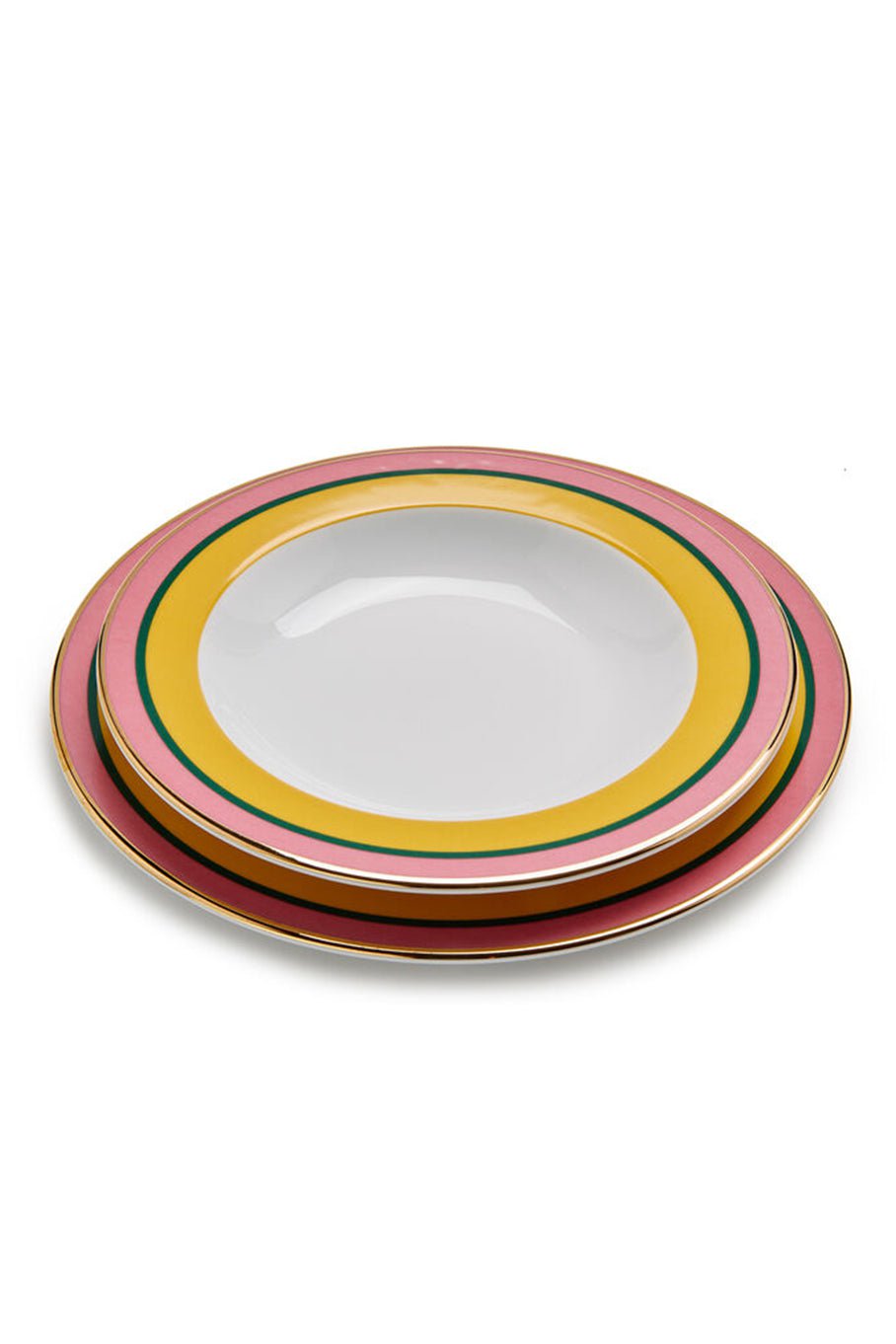 LA DOUBLEJ-Set of 2 Soup & Dinner Plates-GIALLO