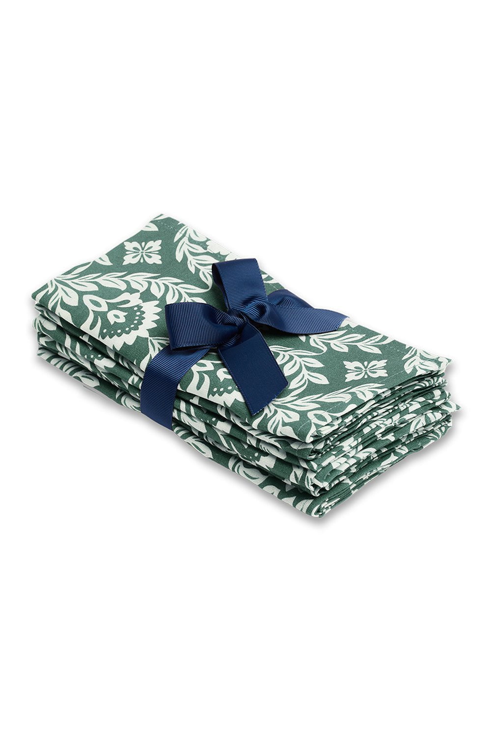 LA DOUBLEJ-Large Napkins Set Of 6 - Green Garland-GRNGARLN