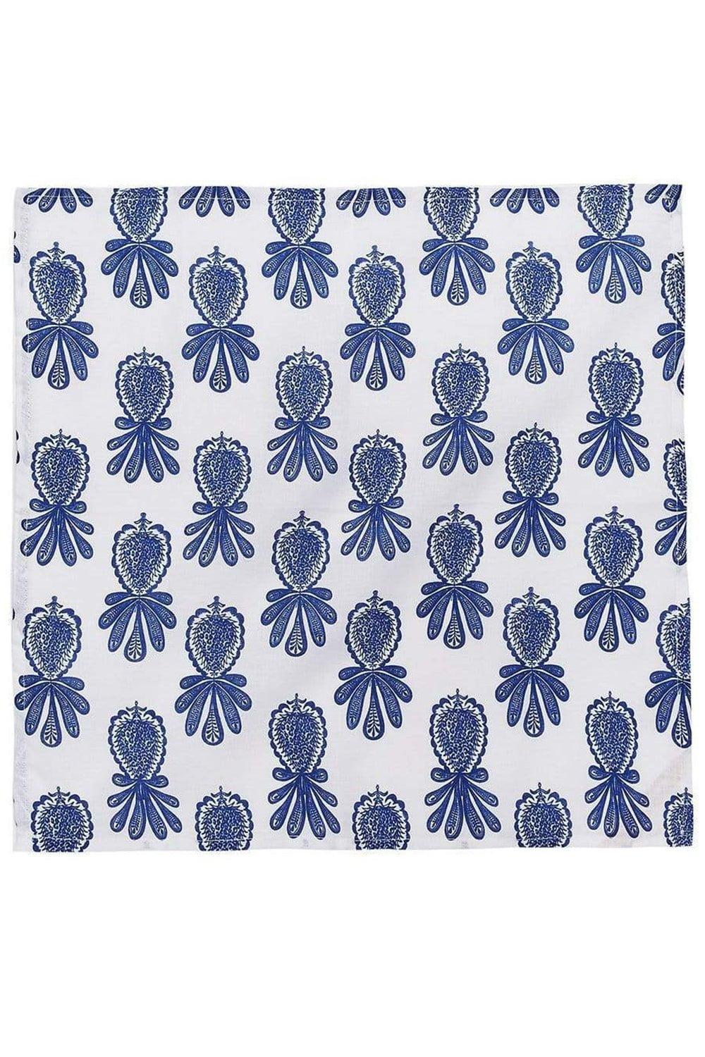 LA DOUBLEJ-Large Napkins Set Of 6 - Pineapple Blu-PINEBLU
