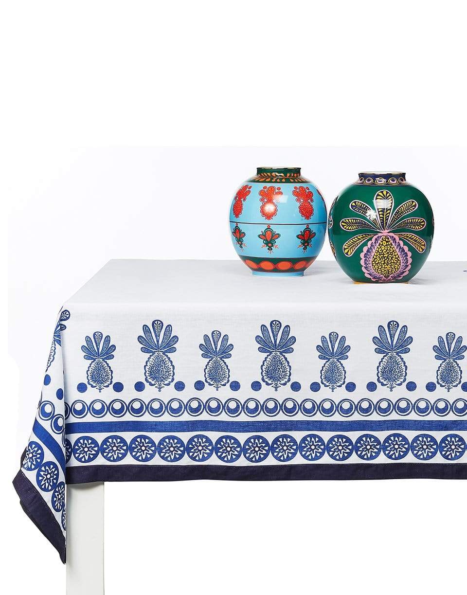 LA DOUBLEJ-Large Tablecloth - Big Pineapple Blu-PINEBLU
