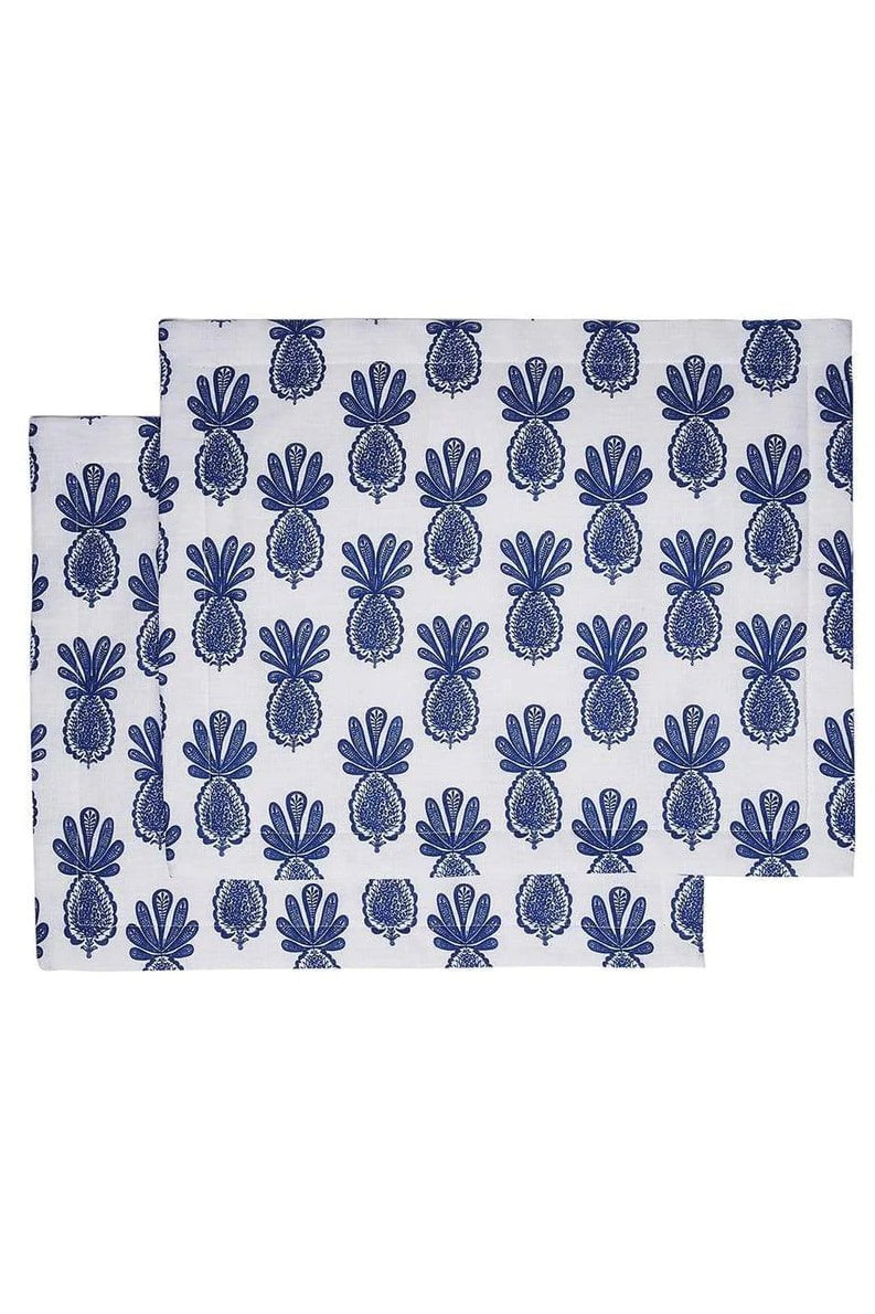 LA DOUBLEJ-Tablemat Set Of 2 - Pineapple Blu-PINEBLU
