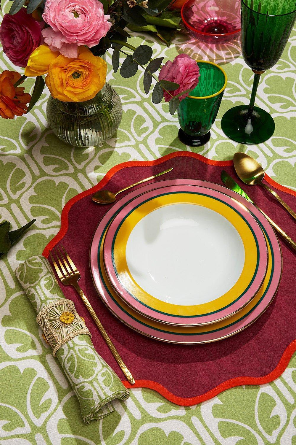  LA DOUBLEJ-Soup & Dinner Plates Set Of 8-RAINBOW 
