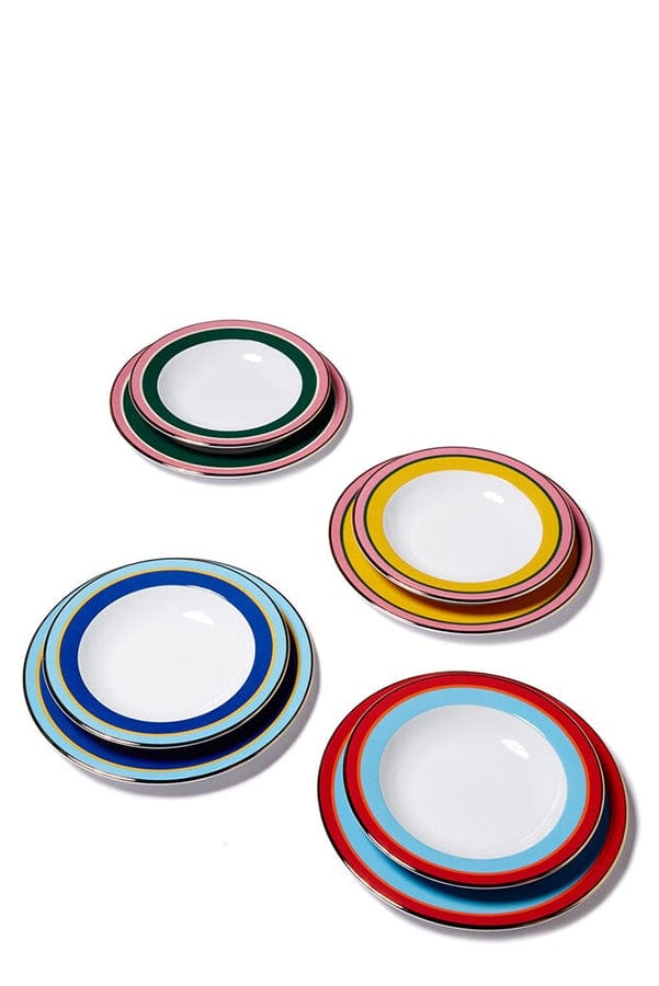  LA DOUBLEJ-Soup & Dinner Plates Set Of 8-RAINBOW 